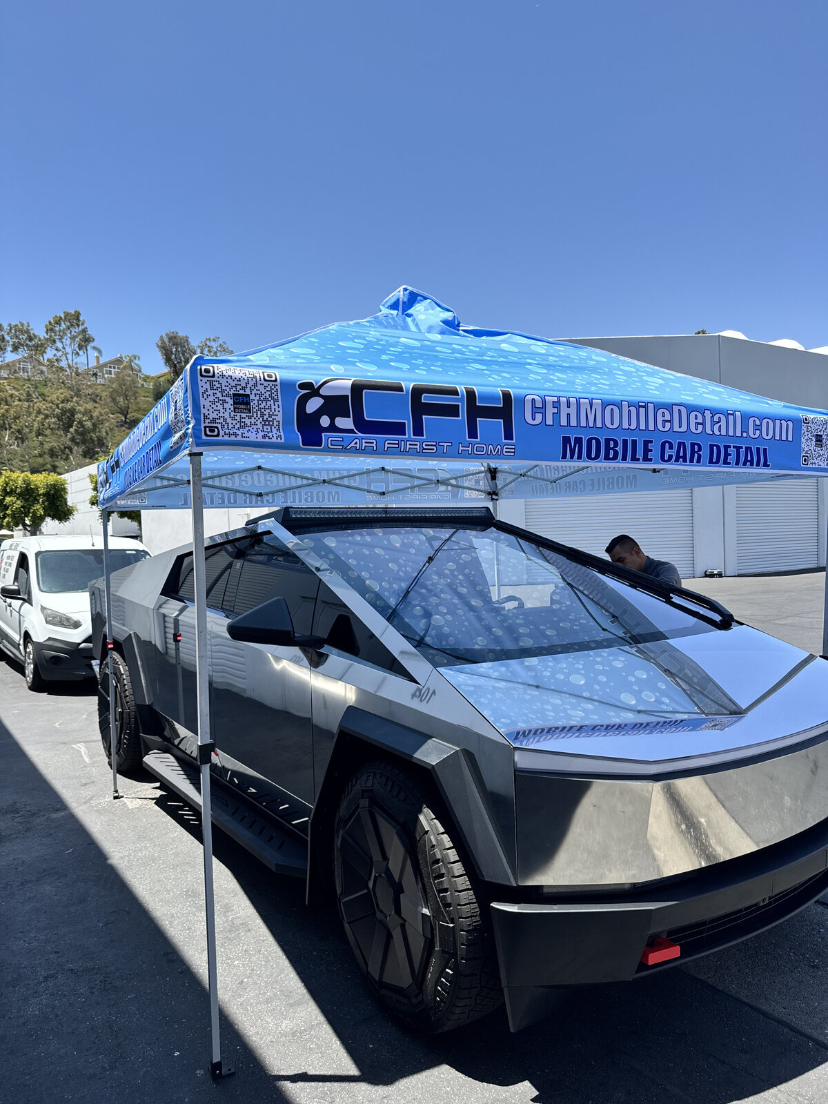Tesla Cybertruck under the CFH canopy