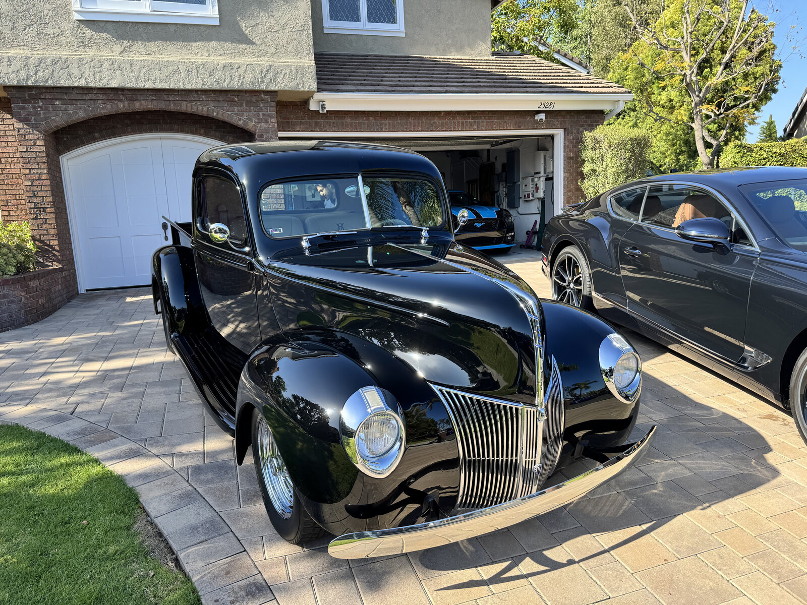 Classic Ford hot rod — mirror black